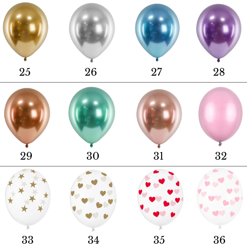 Balony z Helem w Pudełku Prezentowym 6 szt. – WŁASNA kompozycja