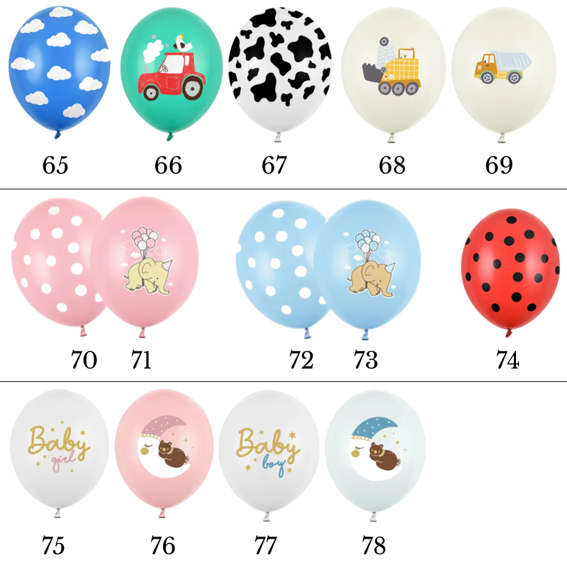 Balony z Helem w Pudełku Prezentowym 6 szt. – WŁASNA kompozycja