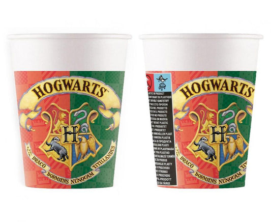Kubeczki papierowe Harry Potter Hogwards Houses, 200 ml, 8 szt.
