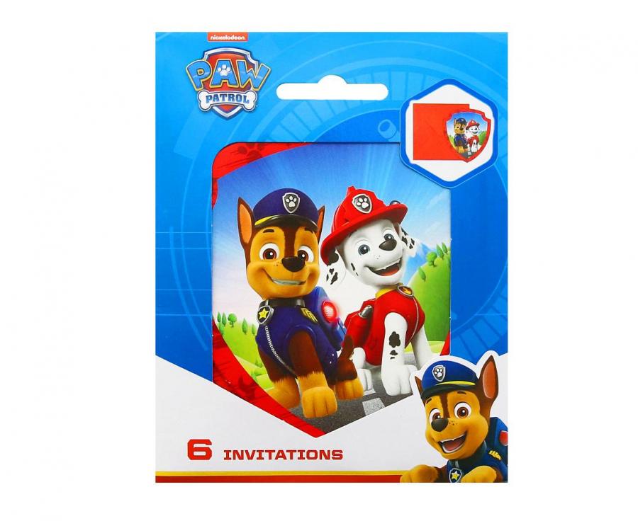 Zaproszenia z kopertami Psi Patrol Rescue Heroes, 6 szt. (papier)