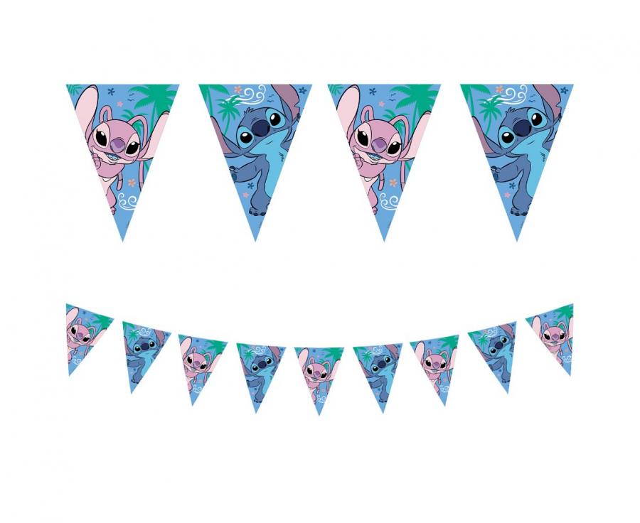 Baner papierowy flagi, Angel i Stitch Disney, 120x180cm, 1 szt.