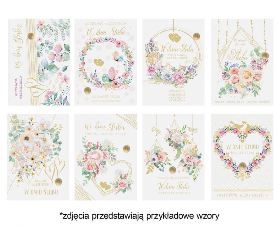 Kartka laurka z grosikiem, Ślub Lux Edition 1 szt.