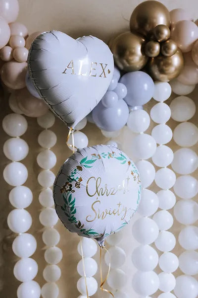 Balony z Helem w Pudełku Prezentowym – Chrzest Święty: Złoto i Błękit