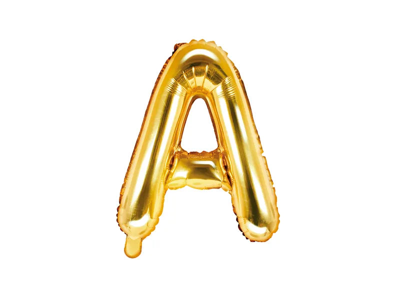 Balon foliowy Litera 35cm, złoty, różne warianty (A-Z)