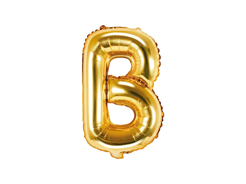 Balon foliowy Litera 35cm, złoty, różne warianty (A-Z)