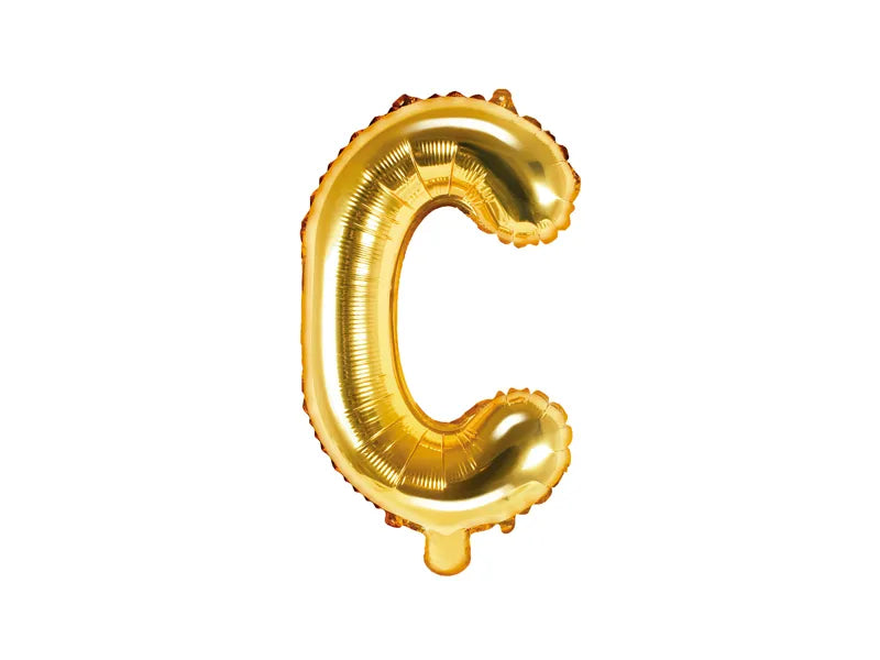 Balon foliowy Litera 35cm, złoty, różne warianty (A-Z)