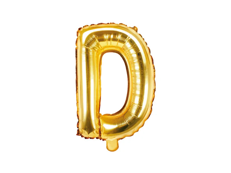 Balon foliowy Litera 35cm, złoty, różne warianty (A-Z)