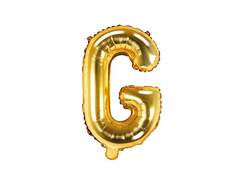 Balon foliowy Litera 35cm, złoty, różne warianty (A-Z)