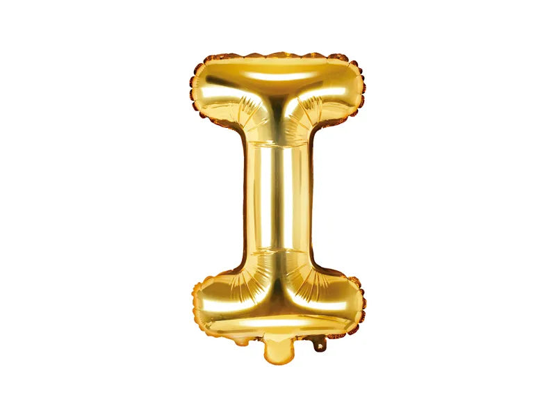 Balon foliowy Litera 35cm, złoty, różne warianty (A-Z)