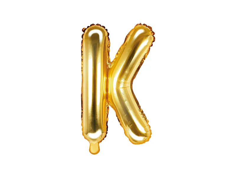 Balon foliowy Litera 35cm, złoty, różne warianty (A-Z)