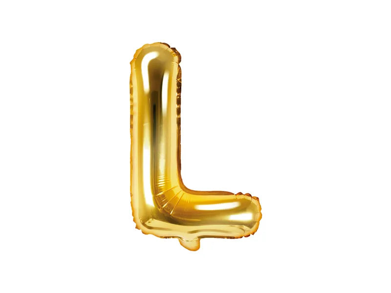 Balon foliowy Litera 35cm, złoty, różne warianty (A-Z)