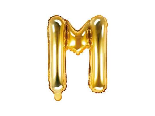 Balon foliowy Litera 35cm, złoty, różne warianty (A-Z)