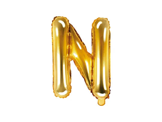 Balon foliowy Litera 35cm, złoty, różne warianty (A-Z)