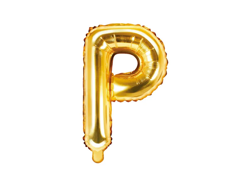Balon foliowy Litera 35cm, złoty, różne warianty (A-Z)