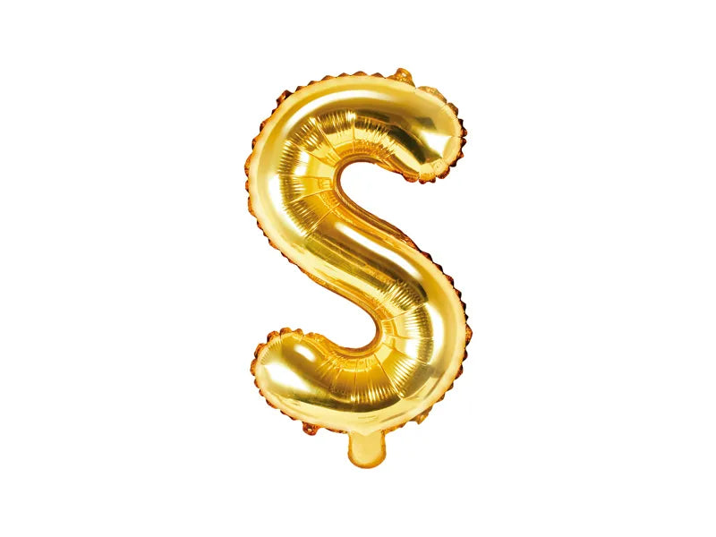 Balon foliowy Litera 35cm, złoty, różne warianty (A-Z)