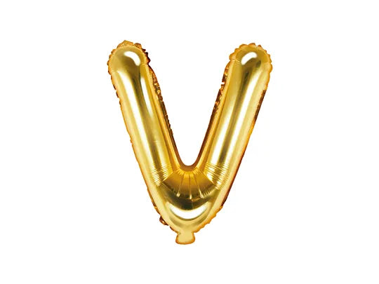 Balon foliowy Litera 35cm, złoty, różne warianty (A-Z)