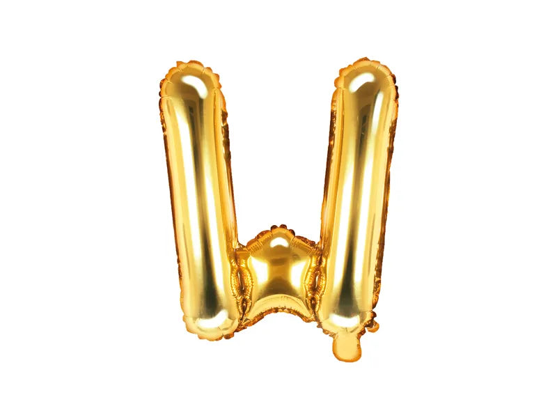 Balon foliowy Litera 35cm, złoty, różne warianty (A-Z)