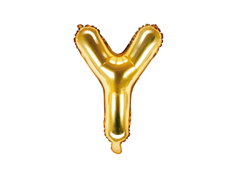 Balon foliowy Litera 35cm, złoty, różne warianty (A-Z)