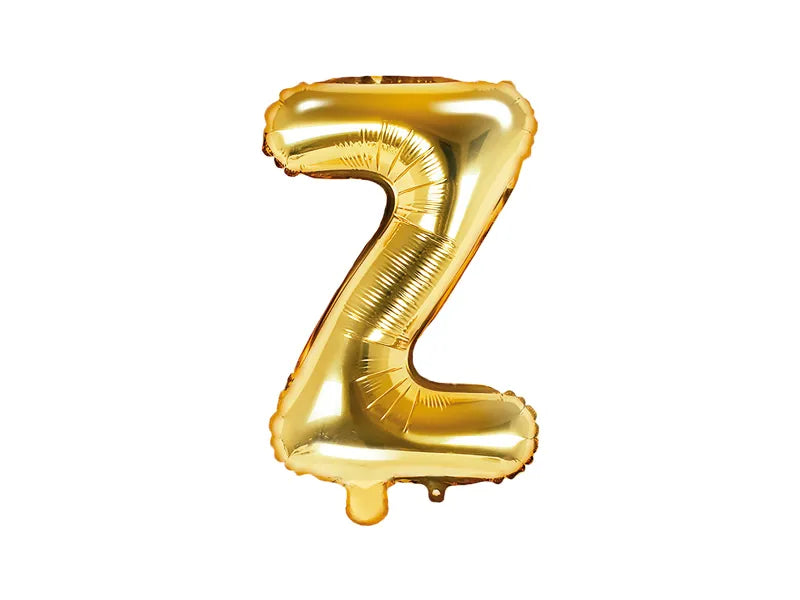 Balon foliowy Litera 35cm, złoty, różne warianty (A-Z)