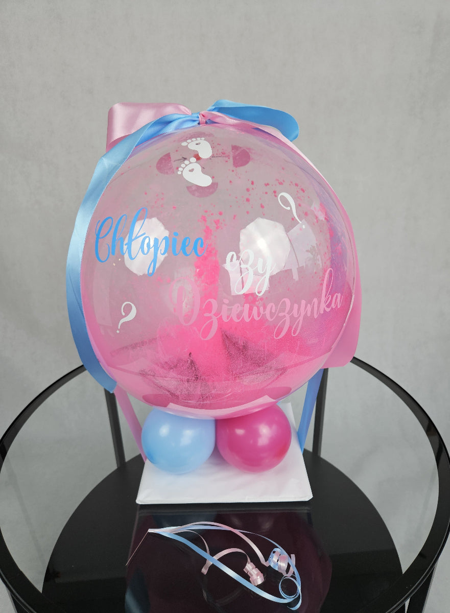 Balon_z_rozowym_proszkiem_w_srodku_gender_reveal_dziewczynka