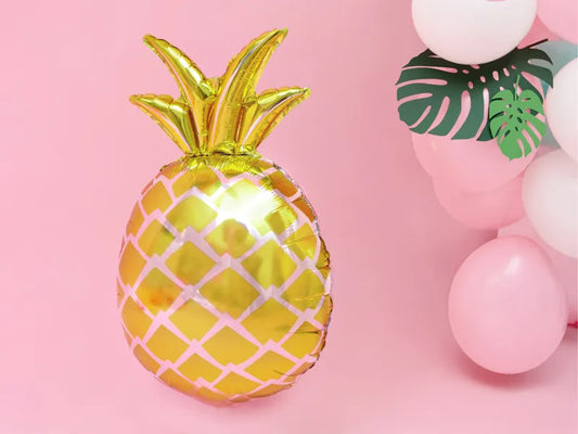 Balon foliowy Ananas, złoty, 35x60cm