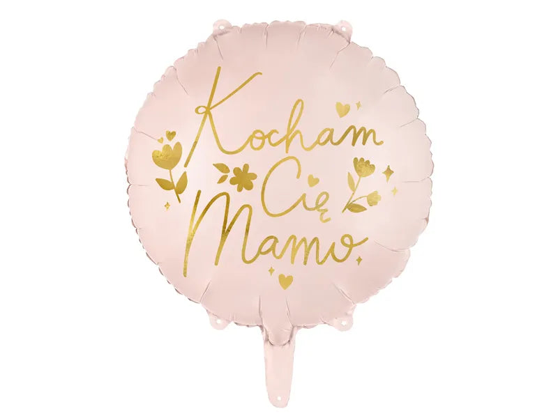 Balon foliowy ''Kocham Cię Mamo'', 35 cm, różowy