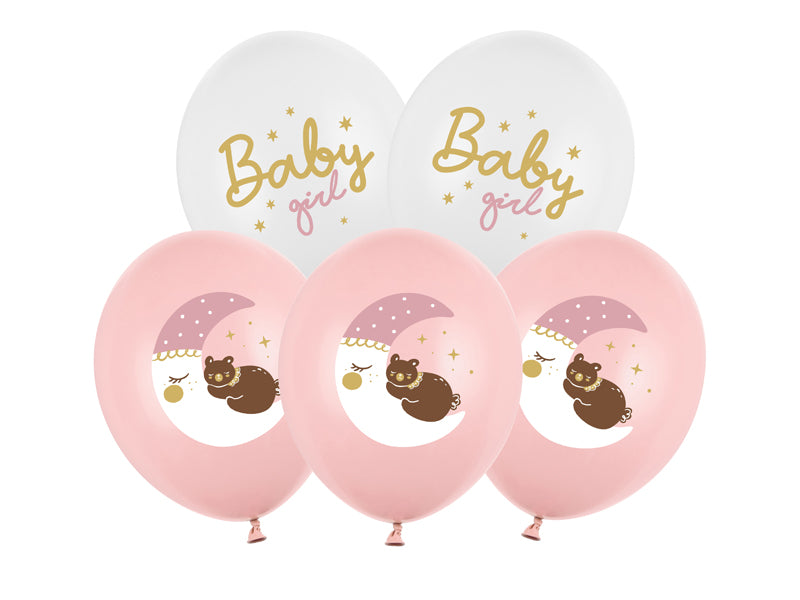 Balony z Helem w Pudełku Prezentowym – Baby Shower „Mom to Be, Baby Girl”
