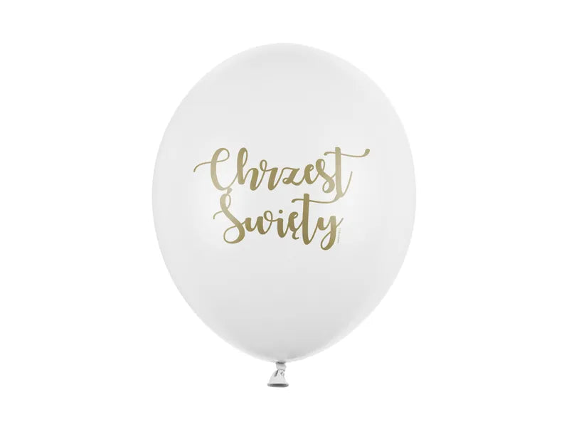 Balony z Helem w Pudełku Prezentowym – Chrzest Święty z Gołębiem (Biel i Róż)