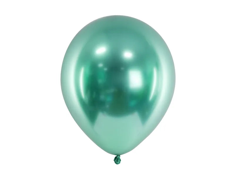 Balon lateksowy Glossy 30cm z helem i wstążką