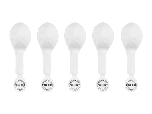 Balony LED 30 cm, biały (1op./5szt.)