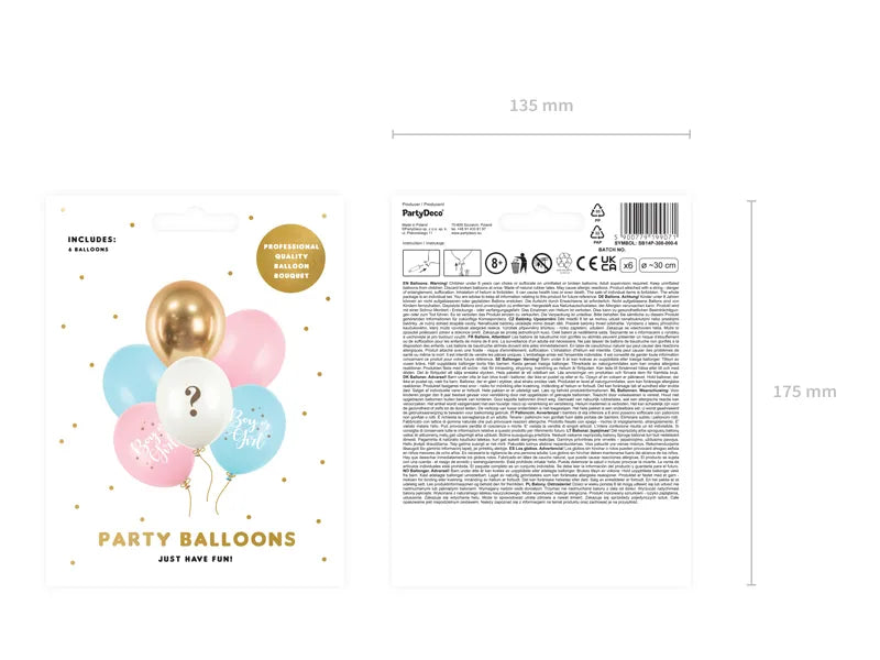 Balony 30cm, Boy or Girl, mix 1op./6szt.