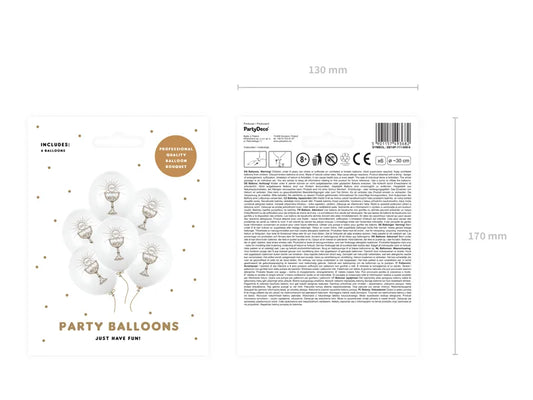 Balony 30cm, IHS, Pastel Pure White 6szt.