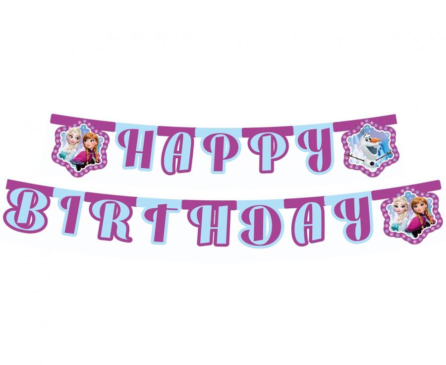 Banner "Frozen Northern Lights" - Happy Birthday kraina lodu