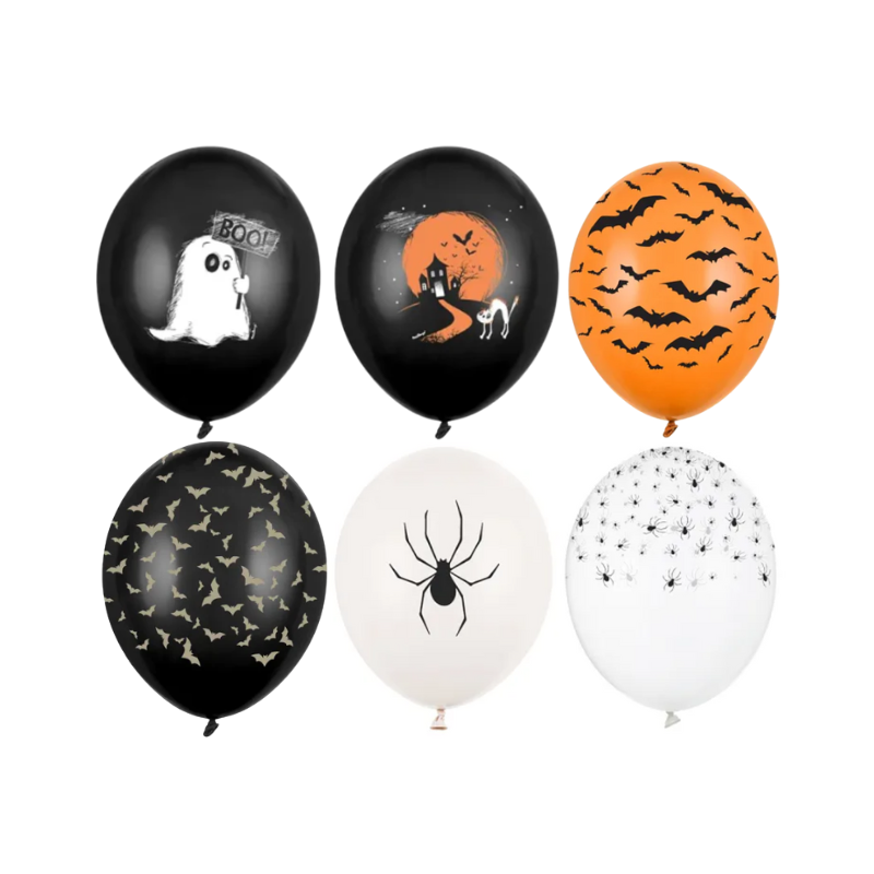 Balony z Helem w Pudełku Prezentowym – Halloween „Straszny Mix”