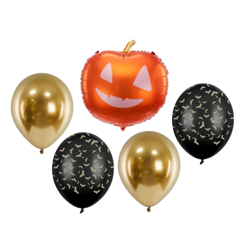 Balony z Helem w Pudełku Prezentowym – Halloween „Dynia”