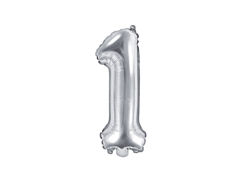 Balon foliowy Cyfra 35cm, srebrny, różne warianty (0-9)
