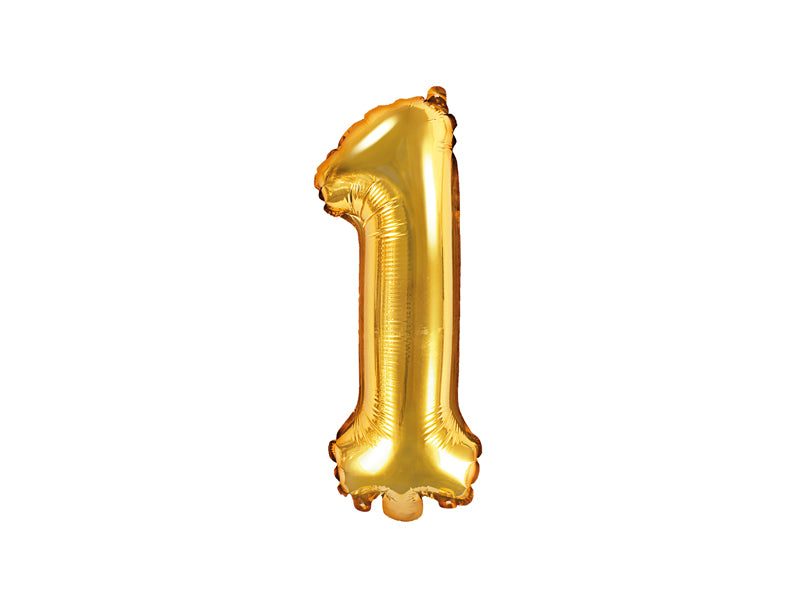Balon foliowy Cyfra 35cm, złoty, różne warianty (0-9)