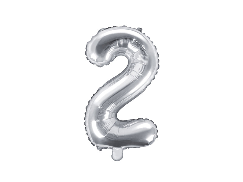 Balon foliowy Cyfra 35cm, srebrny, różne warianty (0-9)