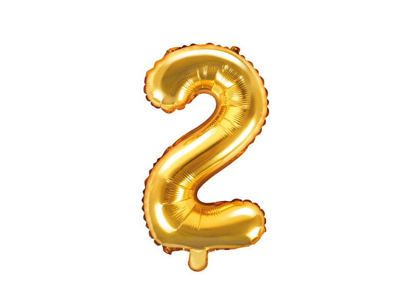 Balon foliowy Cyfra 35cm, złoty, różne warianty (0-9)