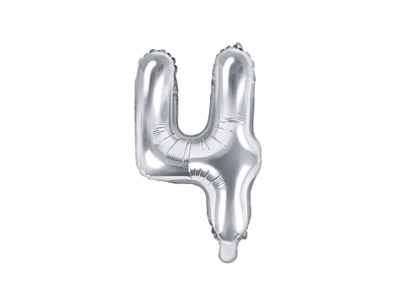 Balon foliowy Cyfra 35cm, srebrny, różne warianty (0-9)