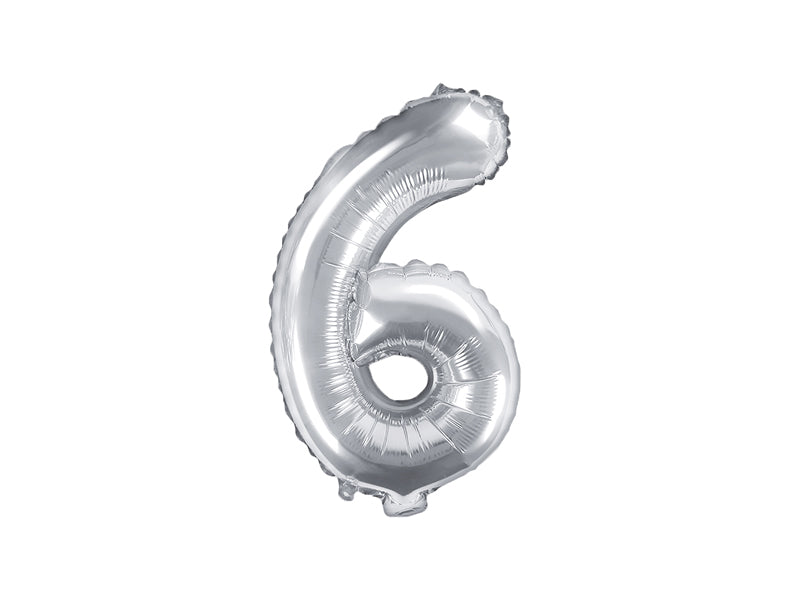 Balon foliowy Cyfra 35cm, srebrny, różne warianty (0-9)