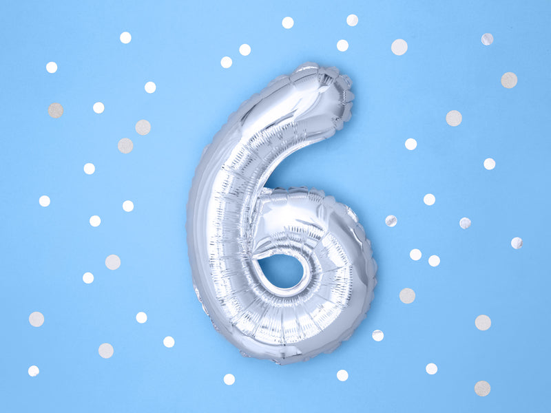 Balon foliowy Cyfra 35cm, srebrny, różne warianty (0-9)