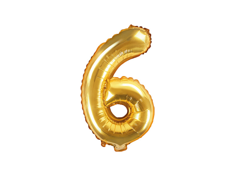 Balon foliowy Cyfra 35cm, złoty, różne warianty (0-9)
