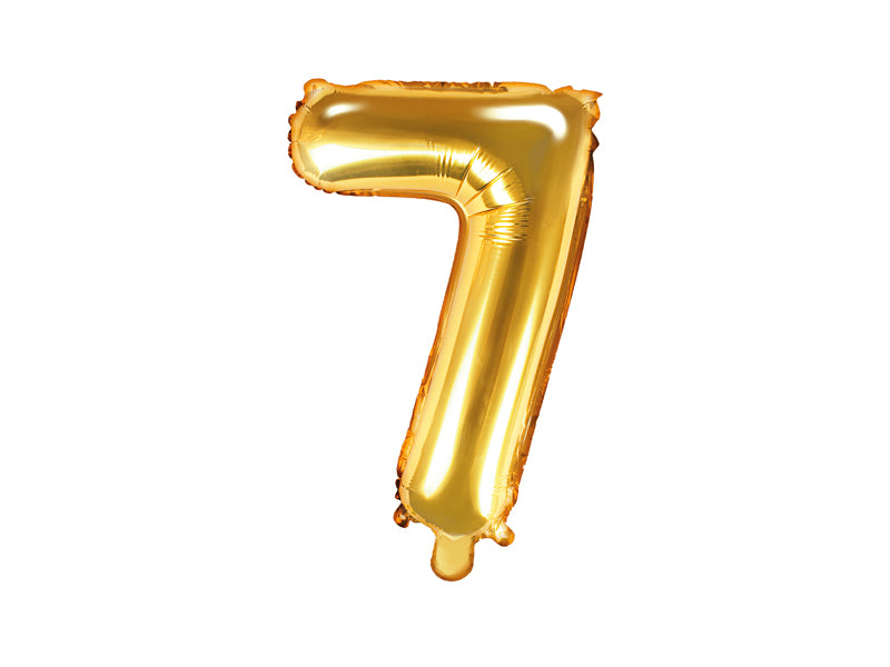 Balon foliowy Cyfra 35cm, złoty, różne warianty (0-9)