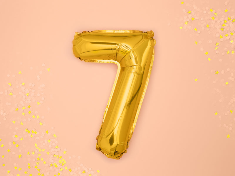 Balon foliowy Cyfra 35cm, złoty, różne warianty (0-9)