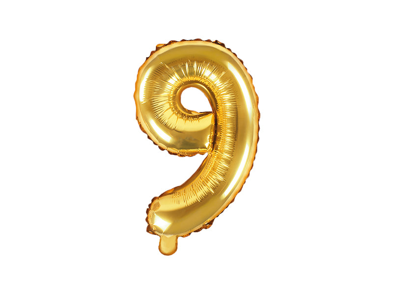 Balon foliowy Cyfra 35cm, złoty, różne warianty (0-9)