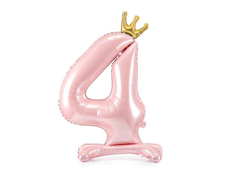 Stojący balon foliowy Cyfra 84cm, różowy, różne warianty (0-9)