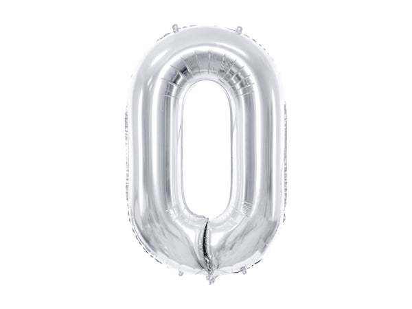 Balon foliowy Cyfra DUŻA 86cm, srebrny, różne warianty (0-9)