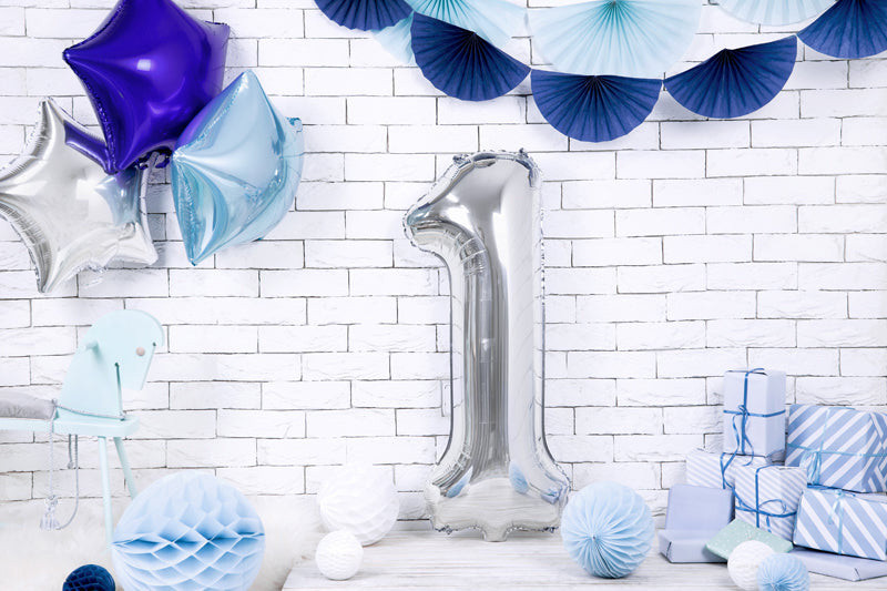 Balon foliowy Cyfra DUŻA 86cm, srebrny, różne warianty (0-9)