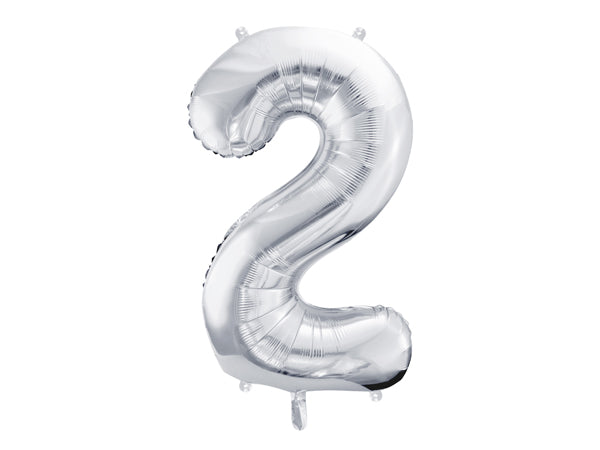 Balon foliowy Cyfra DUŻA 86cm, srebrny, różne warianty (0-9)